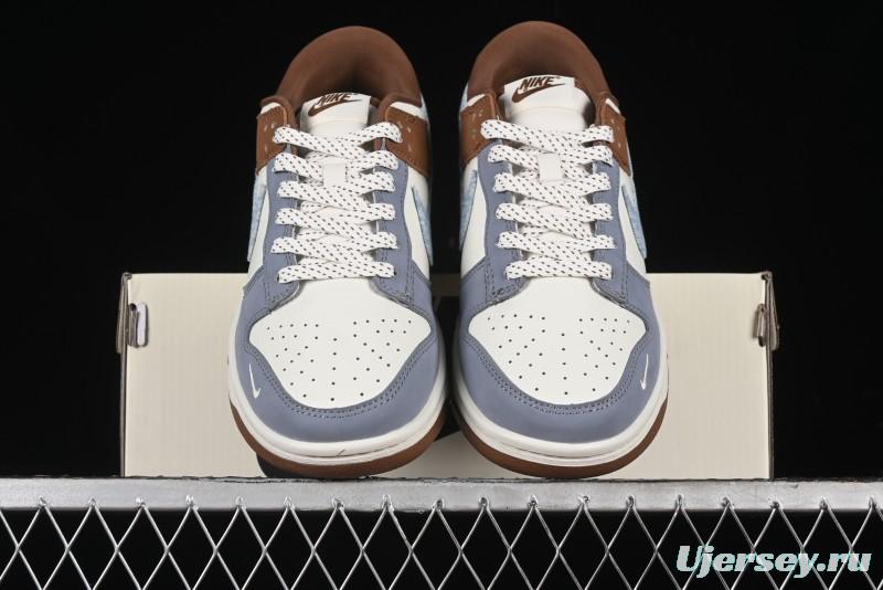 Nike SB Dunk Low Levi's Collaboration - White Grey Brown Anniversary Customized Low-Top Casual Sneakers - JH8310-958