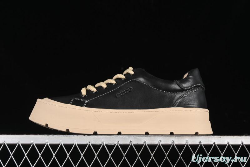 Ecco Street Light Series Autumn Height-Increasing Round-Toe Versatile Casual White Sneakers - 63311901001