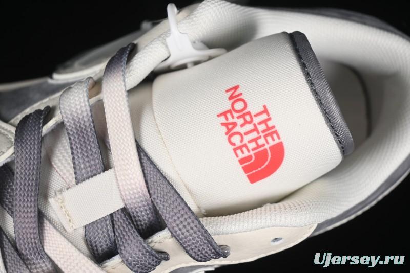 Nike Air Jordan 1 Low AJ1 The North Face Collaboration - Off White Grey Silver Trim Retro Basketball Shoes - SJ9950-039