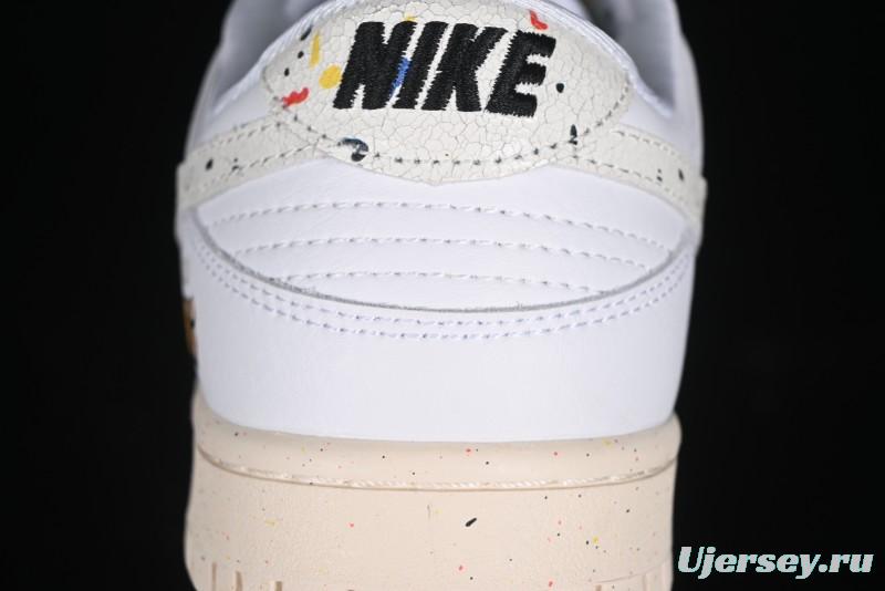 Nike SB Dunk Low Gucci Collaboration - Ink Splatter White Swoosh Anniversary Custom Low-Top Casual Sneakers - FC2025-305