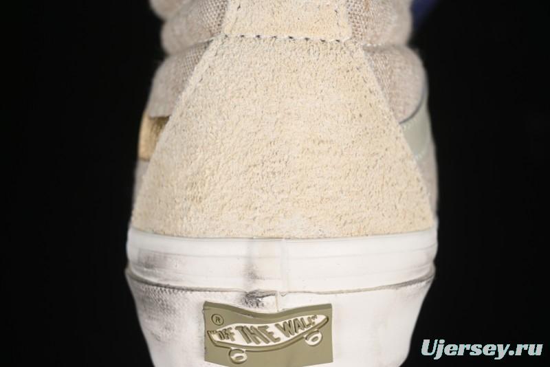 Vans Notre Premium Sk8-Hi High-Top Skate Shoes with Upgraded Suede and Linen Materials - VN000CR0BWQ