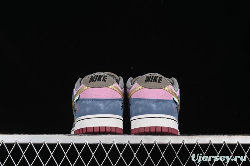 Nike Dunk Low Retro Deconstructed Casual Sneakers with Black Myth Wukong Theme Cloud Dragon Pattern - WK0820-001