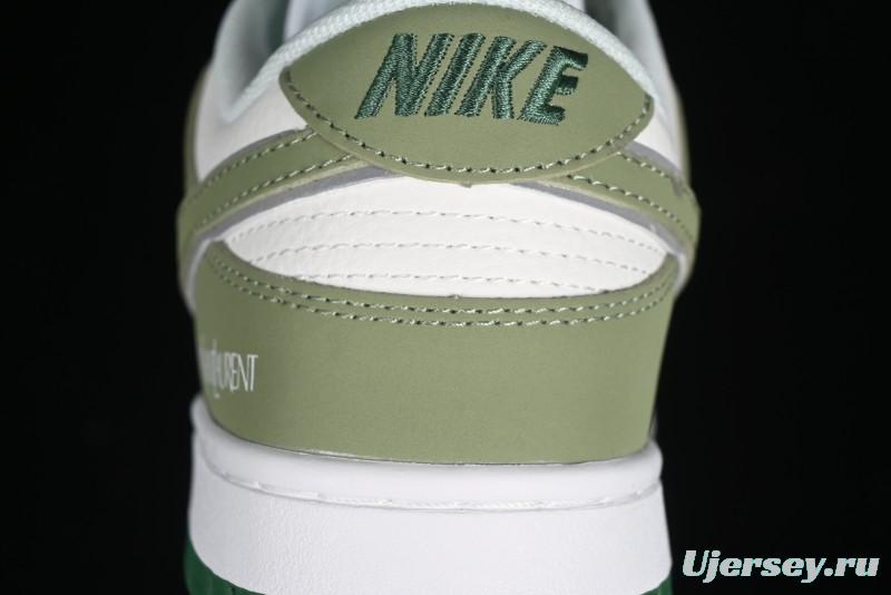 Nike SB Dunk Low Saint Laurent Series - White Green Swoosh Anniversary High-End Custom Low-Top Casual Sneakers - GF2409-170
