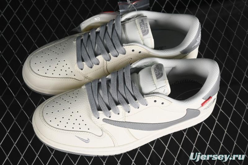 Nike Travis Scott x Fragment Design x Air Jordan 1 Low OG SP AJ1 Supreme North Face Collaboration - DIY1688-001