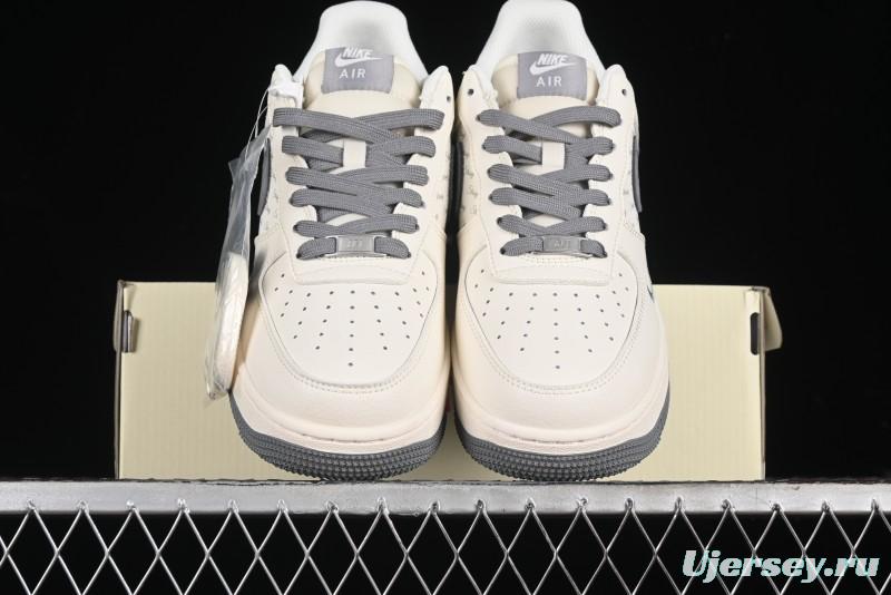 Nike Air Force 1 '07 Low Stussy Collaboration - English Beige Grey Red Low-Top Casual Sneakers - XZ3318-567