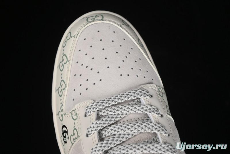 Nike SB Dunk Low Gucci Collaboration - Crystal Green Pattern Anniversary High-End Custom Low-Top Casual Sneakers - XY1688-104