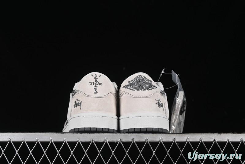 Nike Travis Scott x Fragment Design x Air Jordan 1 Low OG SP AJ1 Retro Sneakers - XZ3398-002