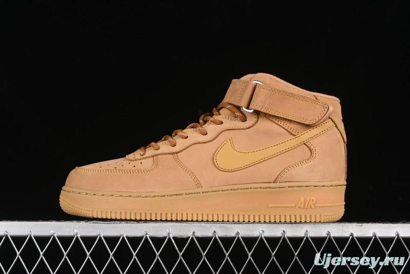 Nike Air Force 1 '07 Mid Suede Casual Sneakers in Wheat - DJ9158-200