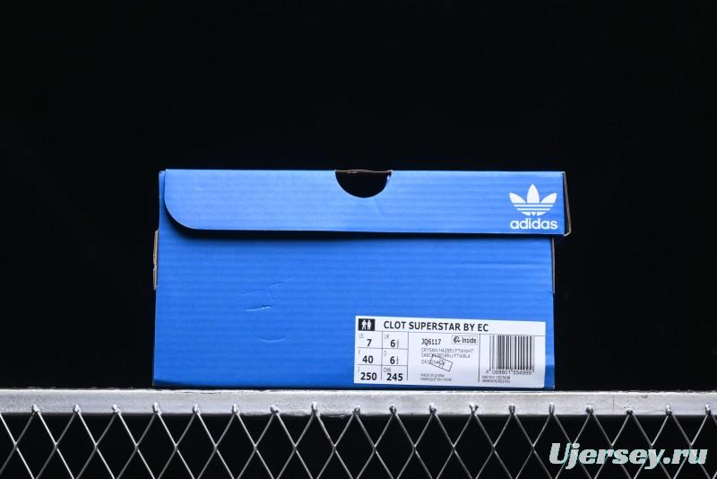 Adidas Clot x Superstar JQ6117 Shell Toe Sneakers with Preppy Style and Perforated Design - JQ6117