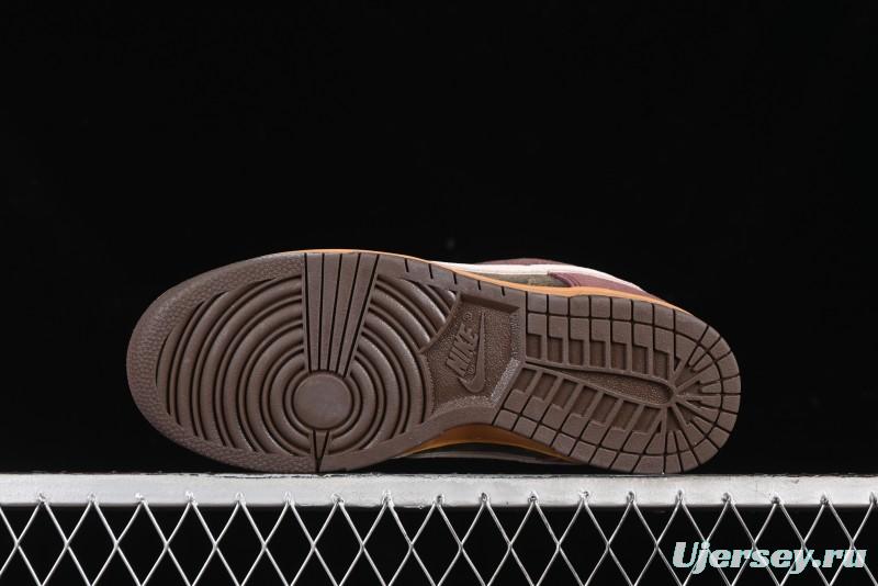 Nike Dunk Low Retro "Love & Peace" Casual Sneakers in Vintage Brown - HQ3459-212