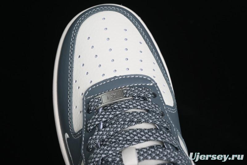 Nike Air Force 1 '07 Low Stussy Collaboration - Grey White Gum Sole Low-Top Casual Sneakers - XZ9688-101