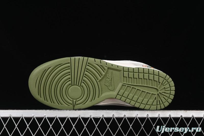 Nike SB Dunk Low Gucci Collaboration - Smoke Green Anniversary High-End Custom Low-Top Casual Skate Shoes - XX2025-389