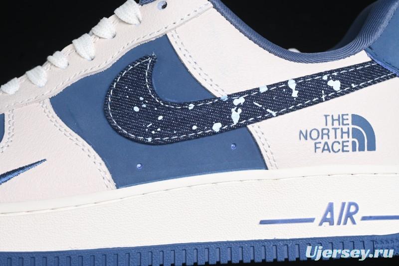Nike Air Force 1 '07 Low The North Face Collaboration - Blue Floral Swoosh Casual Sneakers - KK1988-021