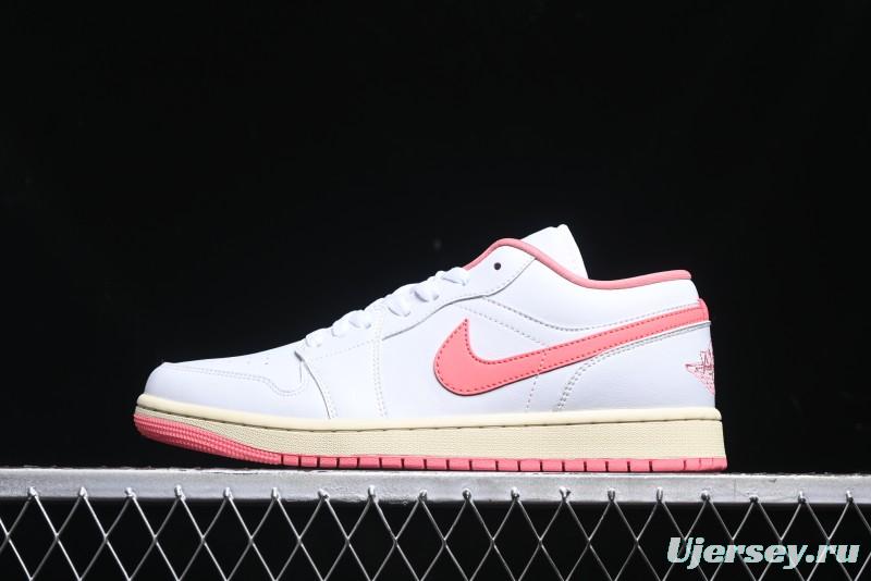 Nike Air Jordan 1 Low AJ1 White Pink Low-Top Casual Sneakers - DC0774-109