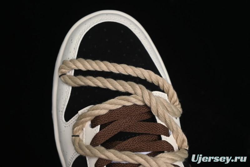 Nike Dunk Low Retro Casual Sneakers with Little Panda and Dopamine Mocha Design - DD1391-100