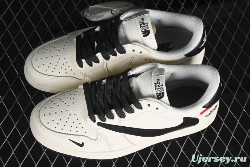 Nike Travis Scott x Fragment Design x Air Jordan 1 Low OG SP AJ1 Supreme North Face Collaboration - DIY1688-004