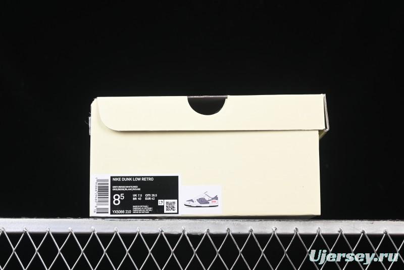 Nike SB Dunk Low Supreme Collaboration - Strap Light Gray Hook Anniversary High-End Custom Low-Top Casual Skate Shoes - YX5066-210