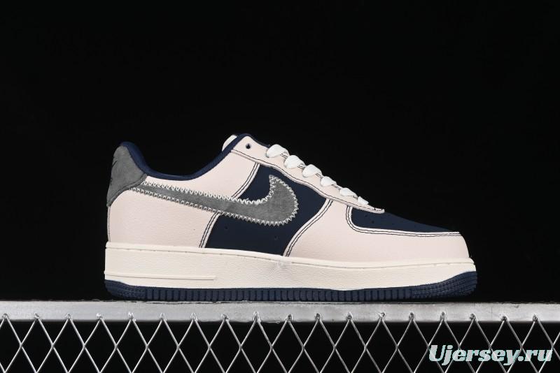 Nike Air Force 1 '07 Low Dior Collaboration - Light Blue Knit Swoosh Low-Top Casual Sneakers - KK1988-012