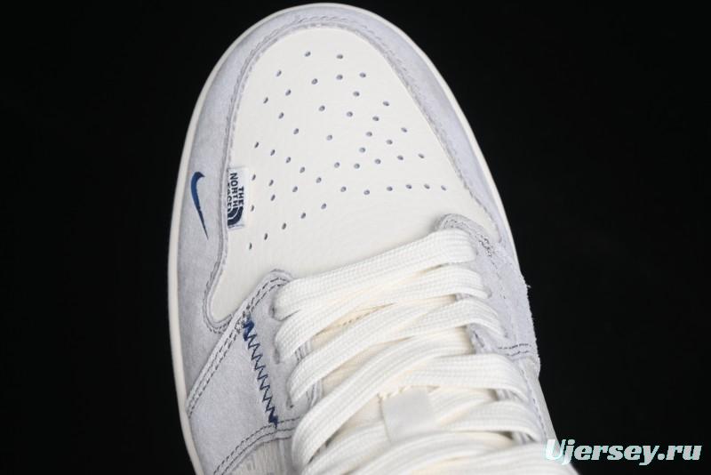 Nike Air Jordan 1 Low AJ1 The North Face Collaboration - Custom High-End Retro Basketball Shoes with Blue Swoosh - DM9188-010