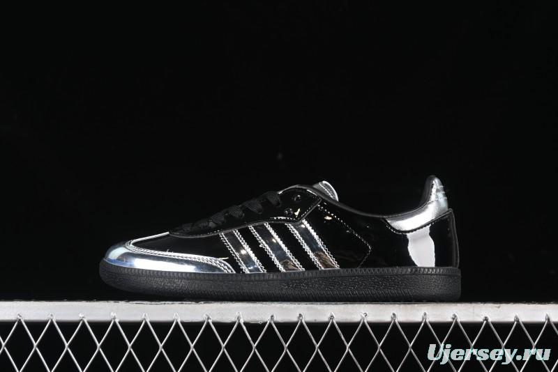 Adidas Samba Atmos IH3364 Patent Leather Black Silver Casual Sneakers