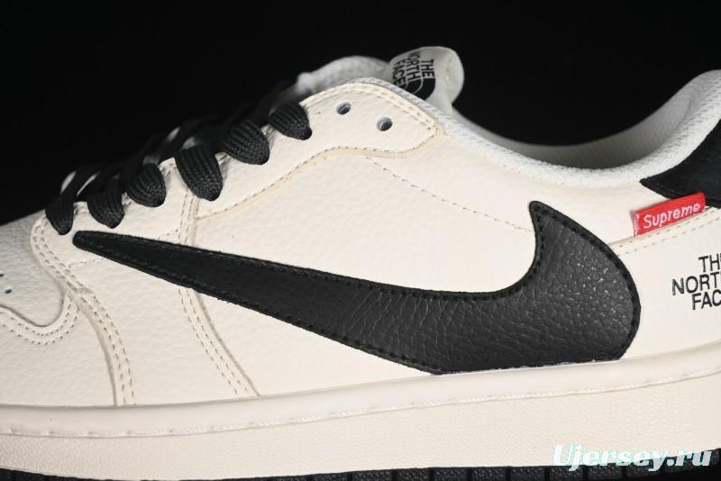 Nike Travis Scott x Fragment Design x Air Jordan 1 Low OG SP AJ1 Supreme North Face Collaboration - DIY1688-004