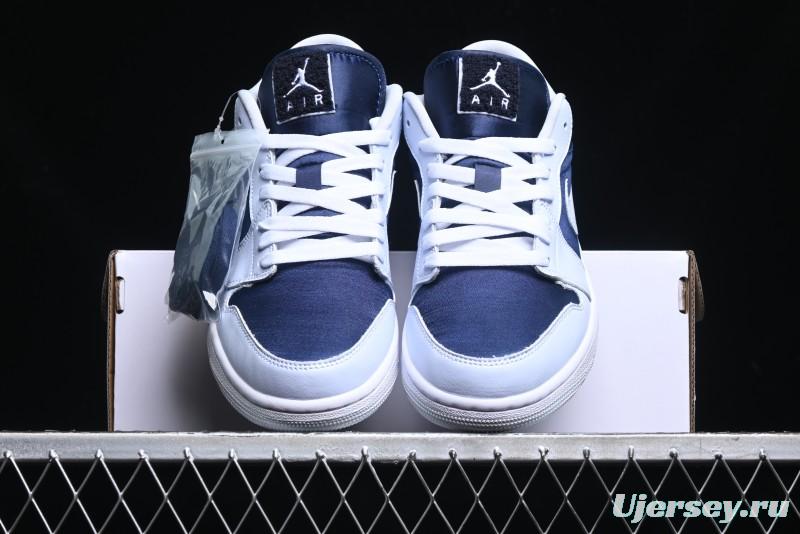 Nike Air Jordan 1 Low AJ1 Navy Blue Silk Casual Sneakers - FZ8778-044
