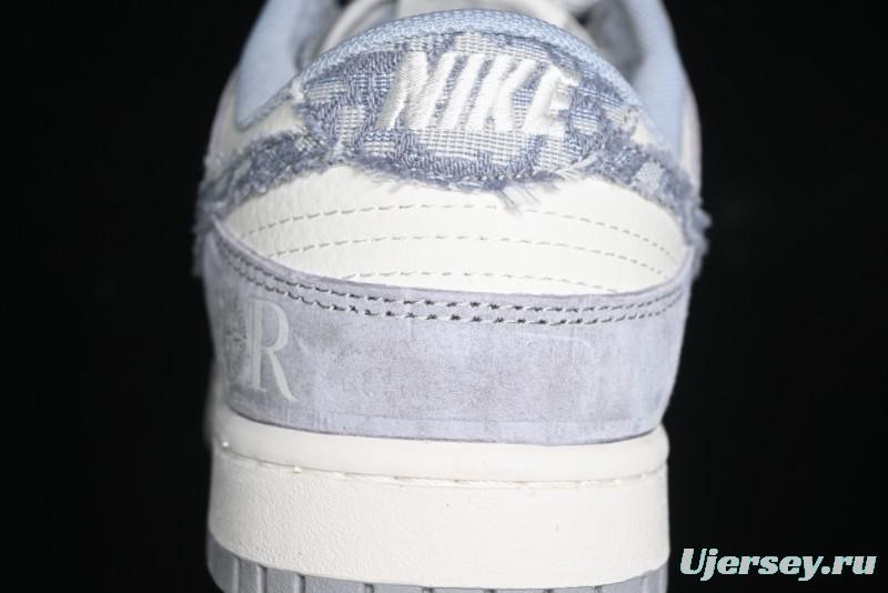 Nike SB Dunk Low Dior Stone Island Triple Collaboration Woven Grey Hook Anniversary High-End Custom Low-Top Casual Sneakers - DM6868-006
