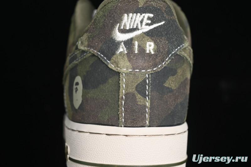 Nike Air Force 1 '07 Low Bape Collaboration - Jungle Camouflage Low-Top Casual Sneakers - CH6336-509