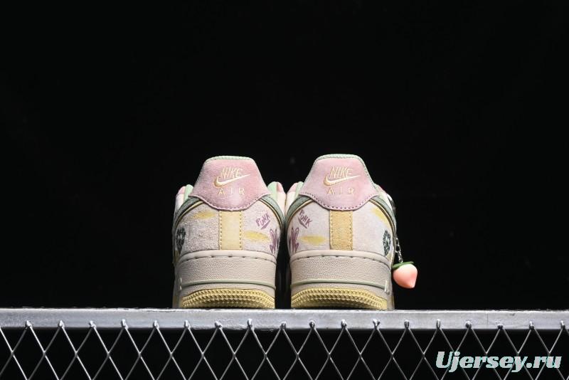 Nike Air Force 1 '07 Low Peach Trees Christmas Eve Limited Custom Casual Sneakers - CD1212-777