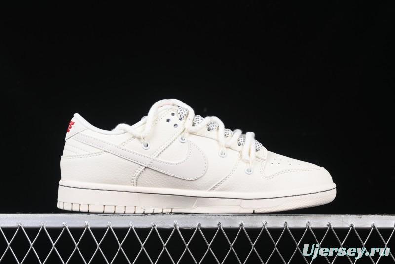 Nike SB Dunk Low x The North Face x Supreme Series - Strap Beige White Hook Anniversary High-End Custom Low-Top Casual Skate Shoes - YX5066-229