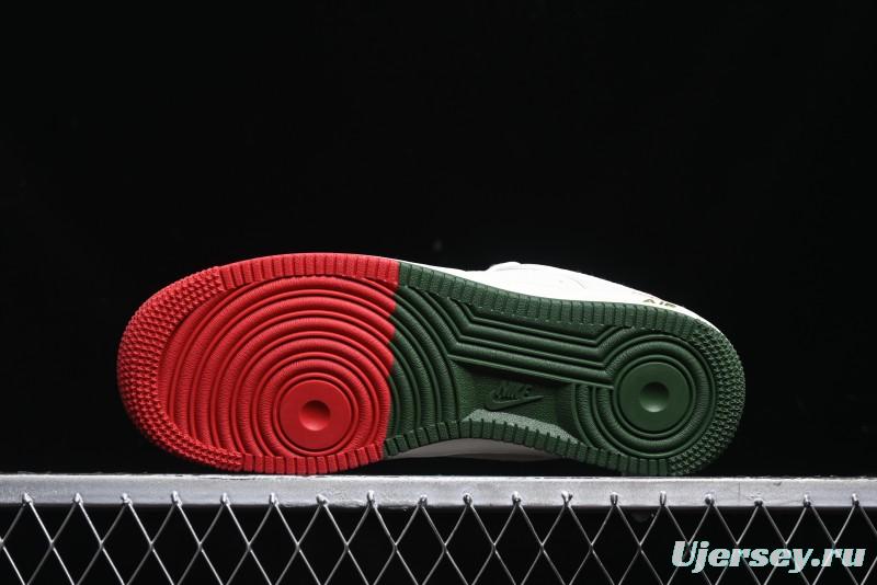 Nike Air Force 1 '07 Low The North Face Collaboration - Beige Red Green Color Block Low-Top Casual Sneakers - XZ6188-011