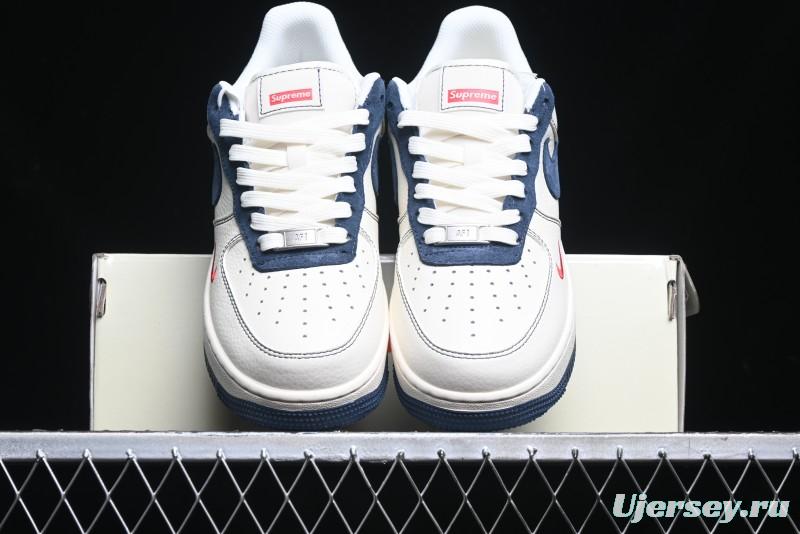 Nike Air Force 1 '07 Low Supreme Collaboration - Light Blue Suede Swoosh Casual Sneakers - XZ3328-669