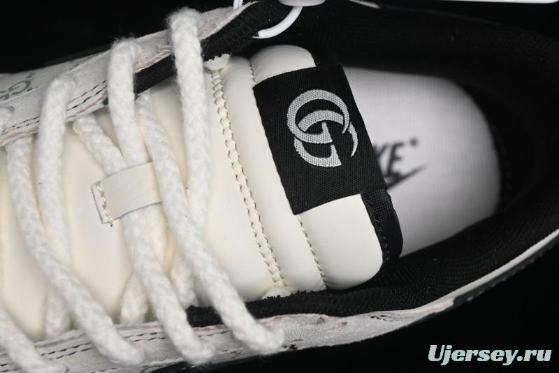 Nike SB Dunk Low Gucci Collaboration - Bumblebee Series Grey Black Hook Anniversary High-End Custom Low-Top Casual Skate Shoes - MM1089-029