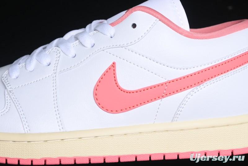 Nike Air Jordan 1 Low AJ1 White Pink Low-Top Casual Sneakers - DC0774-109