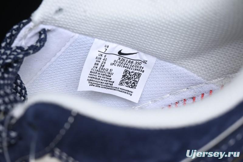 Nike Air Force 1 '07 Low Stussy Collaboration - Navy Red Print Casual Sneakers - XZ6188-350