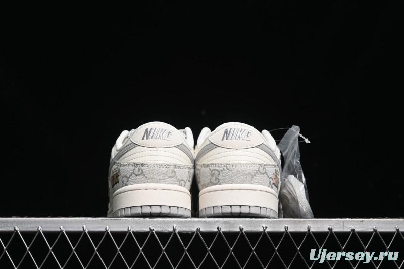 Nike SB Dunk Low Gucci Collaboration - Smoke Grey Sole Anniversary High-End Custom Low-Top Casual Skate Shoes - XX2025-802