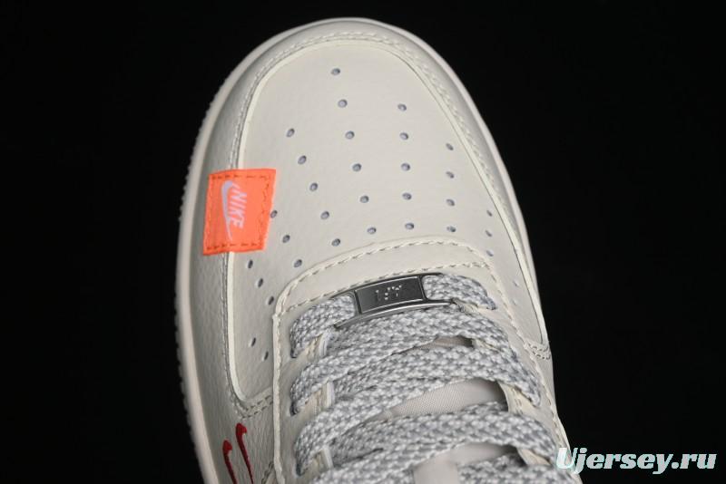 Nike Air Force 1 '07 Low Stussy Collaboration - Double Swoosh Red Tag Low-Top Casual Sneakers - SJ6698-013