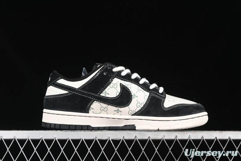 Nike SB Dunk Low Gucci Collaboration - Small Bee Series Black Hook Anniversary High-End Custom Low-Top Casual Sneakers - MM1089-030