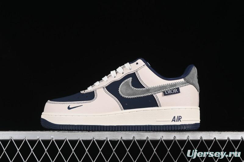 Nike Air Force 1 '07 Low Dior Collaboration - Light Blue Knit Swoosh Low-Top Casual Sneakers - KK1988-012