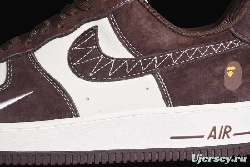 Nike Air Force 1 '07 Low BAPE Collaboration - Tan Brown Casual Sneakers - KK1988-027