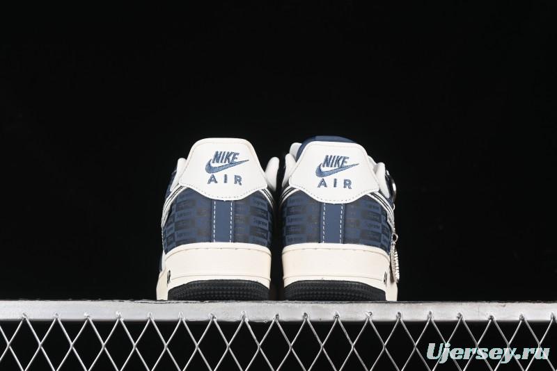 Nike Air Force 1 '07 Low Supreme Casual Sneakers in White-Blue Shadow - KK1988-009