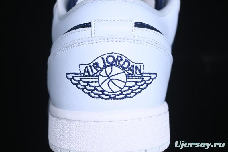 Nike Air Jordan 1 Low AJ1 Navy Blue Silk Casual Sneakers - FZ8778-044
