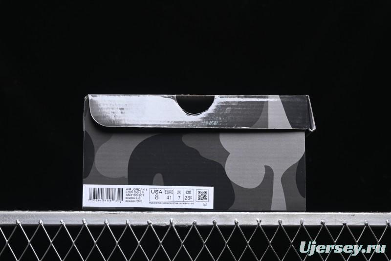 Nike Travis Scott x Fragment Design x Air Jordan 1 Low OG SP AJ1 Bape Collaboration - Klein Blue Lace-Up Low-Top Casual Sneakers - XS3186-201