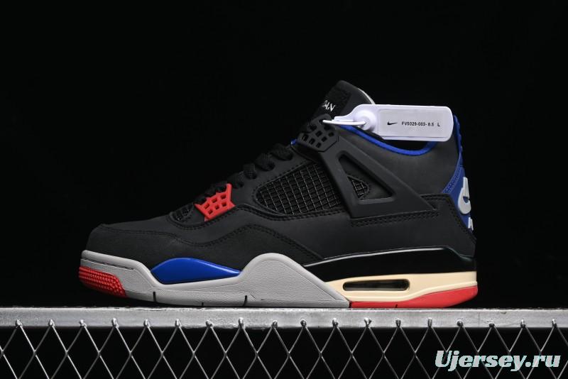Nike Air Jordan 4 Retro Sneakers in Black, Blue and Neutral Grey - FV5029-003