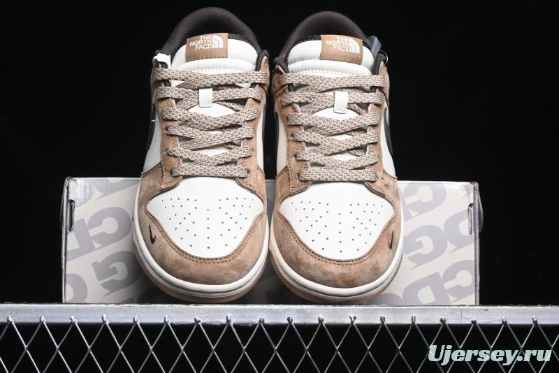 Nike SB Dunk Low The North Face Collaboration - Black White Brown Anniversary High-End Custom Low-Top Casual Skate Shoes - XS1086-004