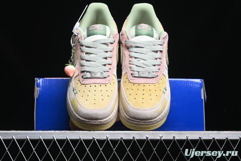 Nike Air Force 1 '07 Low Peach Trees Christmas Eve Limited Custom Casual Sneakers - CD1212-777