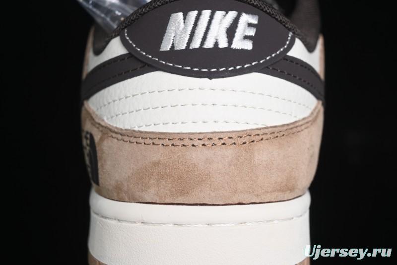 Nike SB Dunk Low The North Face Collaboration - Black White Brown Anniversary High-End Custom Low-Top Casual Skate Shoes - XS1086-004