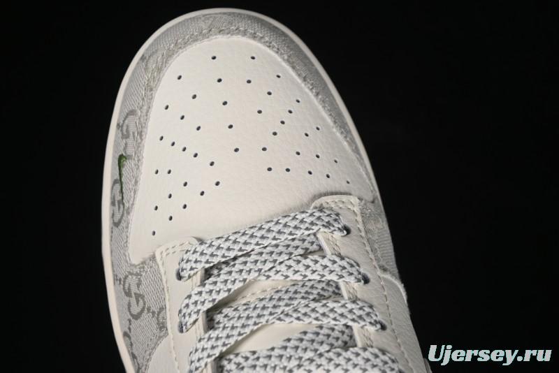 Nike SB Dunk Low Gucci Collaboration - Smoke Green Anniversary High-End Custom Low-Top Casual Skate Shoes - XX2025-389