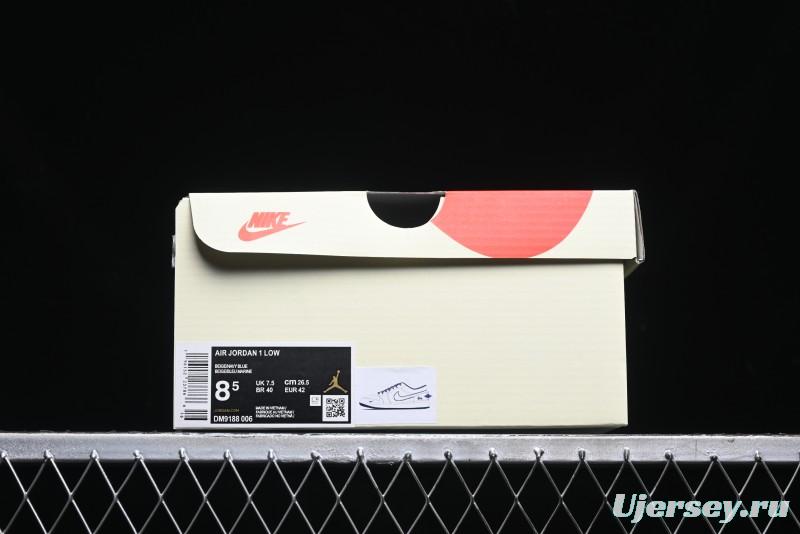 Nike Air Jordan 1 Low Stussy Collaboration - Premium Custom Retro Basketball Shoes with Blue-Grey Accents - DM9188-006