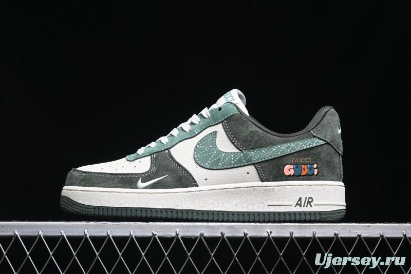 Nike Air Force 1 '07 Low Gucci Collaboration Jade Green Flywire Low-Top Casual Sneakers - KK1988-026
